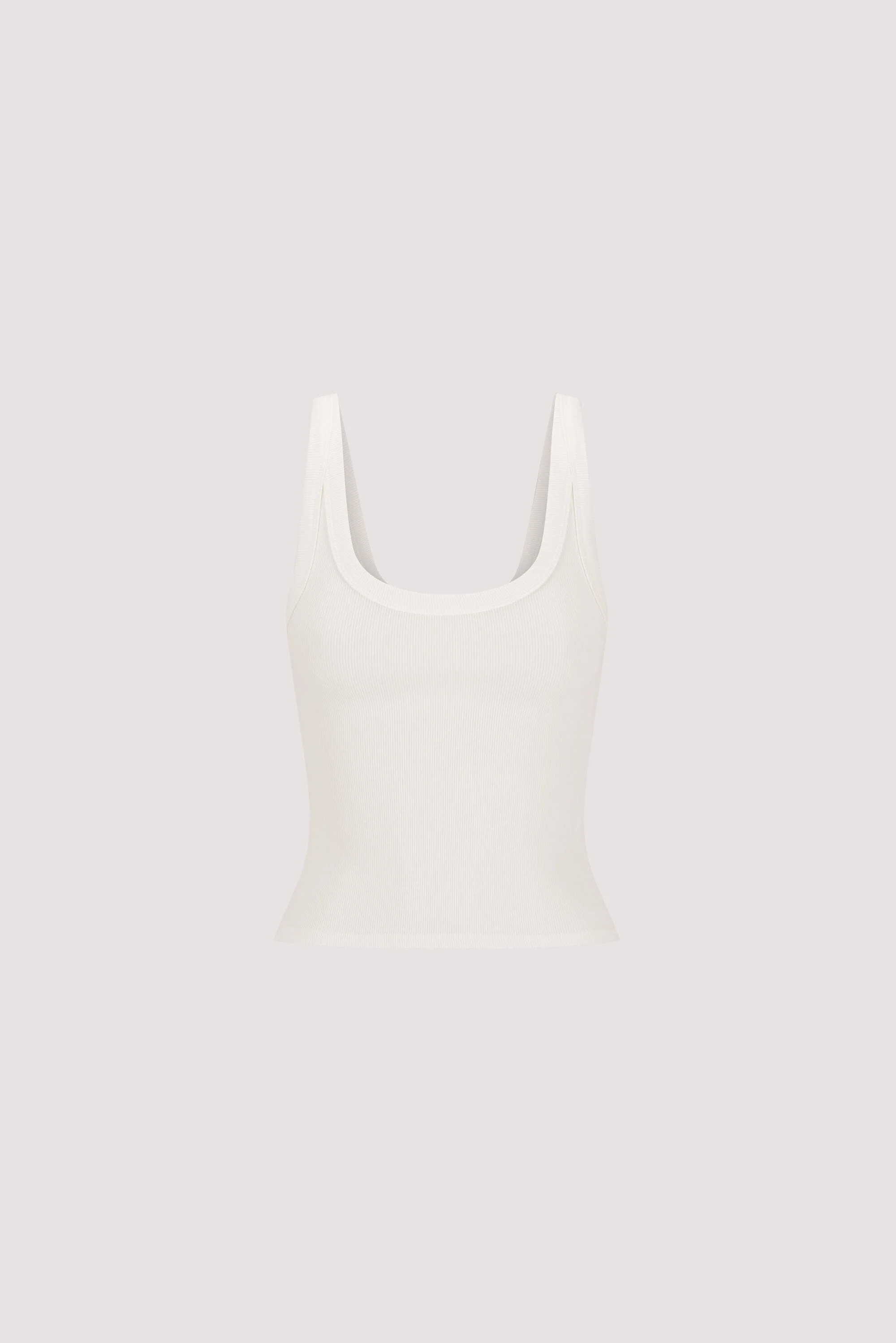 PHOEBE OFF WHITE SCOOP NECK TANK TOP - Image 6