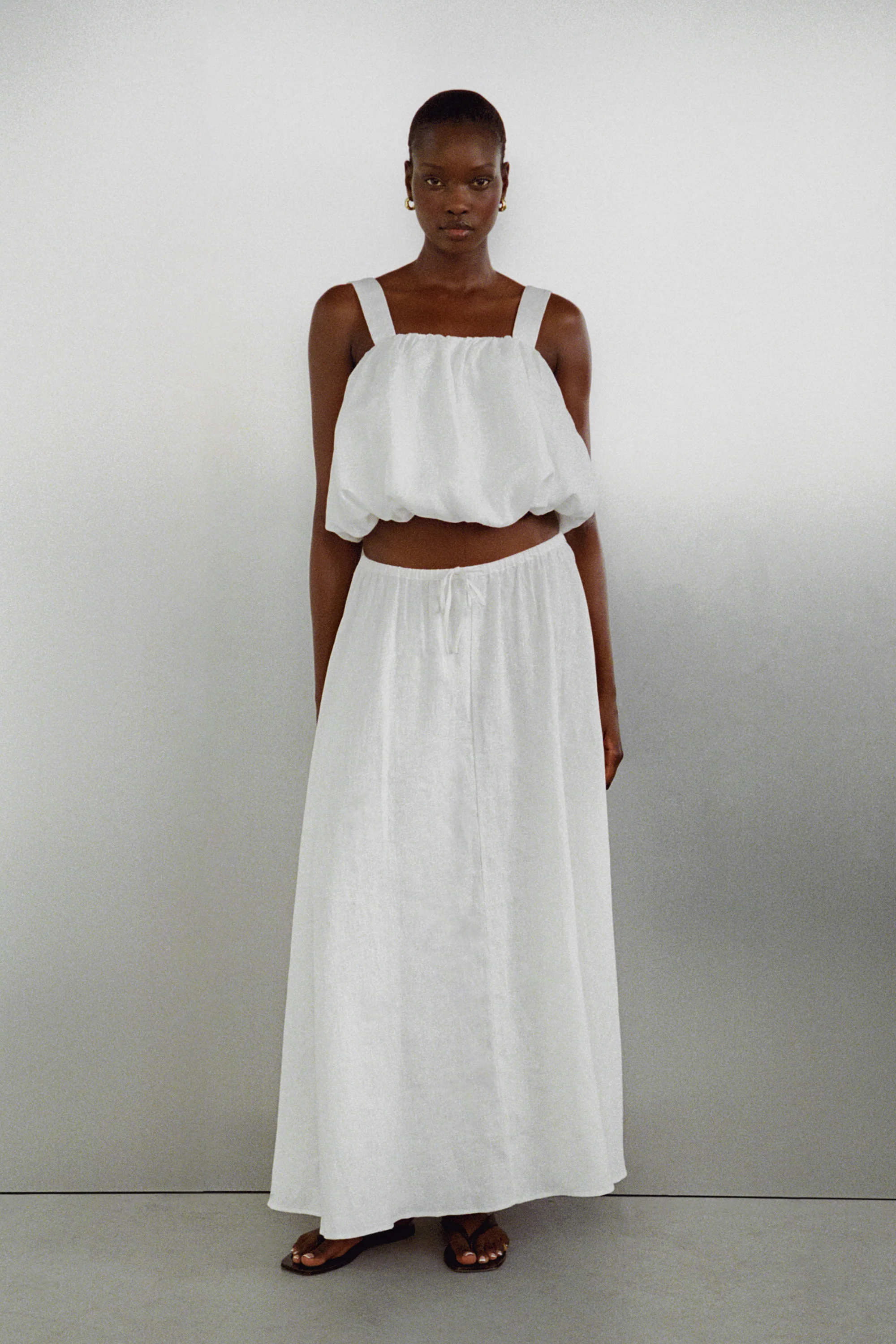 RAVELLO WHITE LINEN BUBBLE TOP - Image 6
