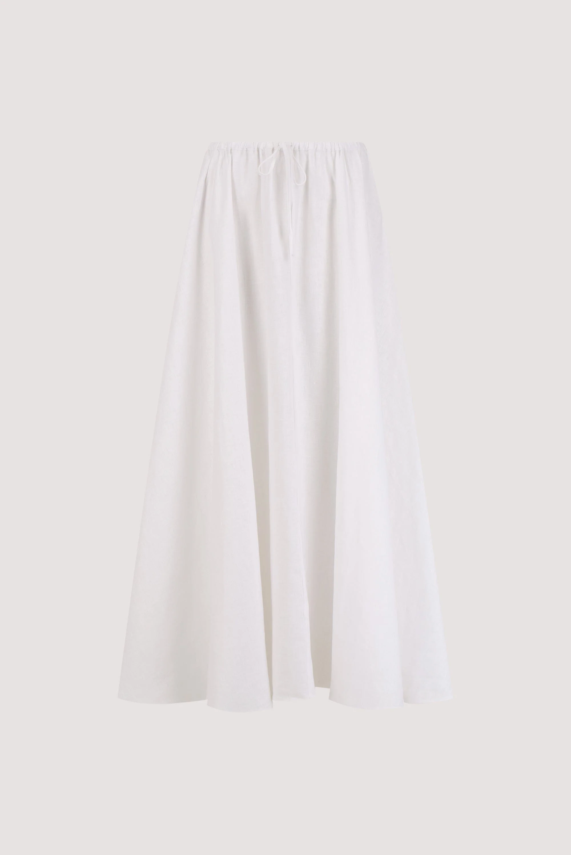 RAVELLO WHITE LINEN MIDI SKIRT - Image 9