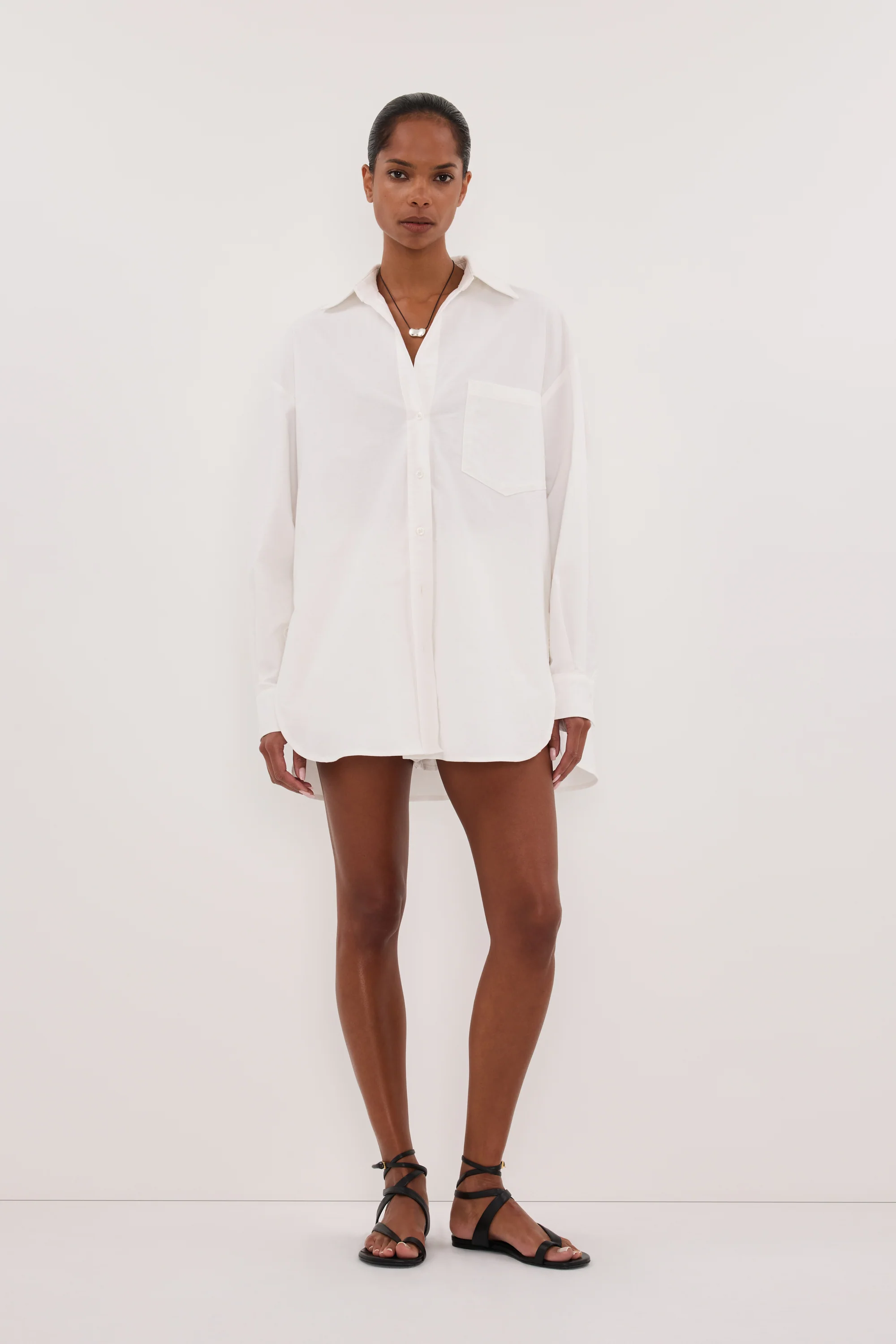 RHEA 2.0 WHITE OVERSIZED COTTON SHIRT - Image 3