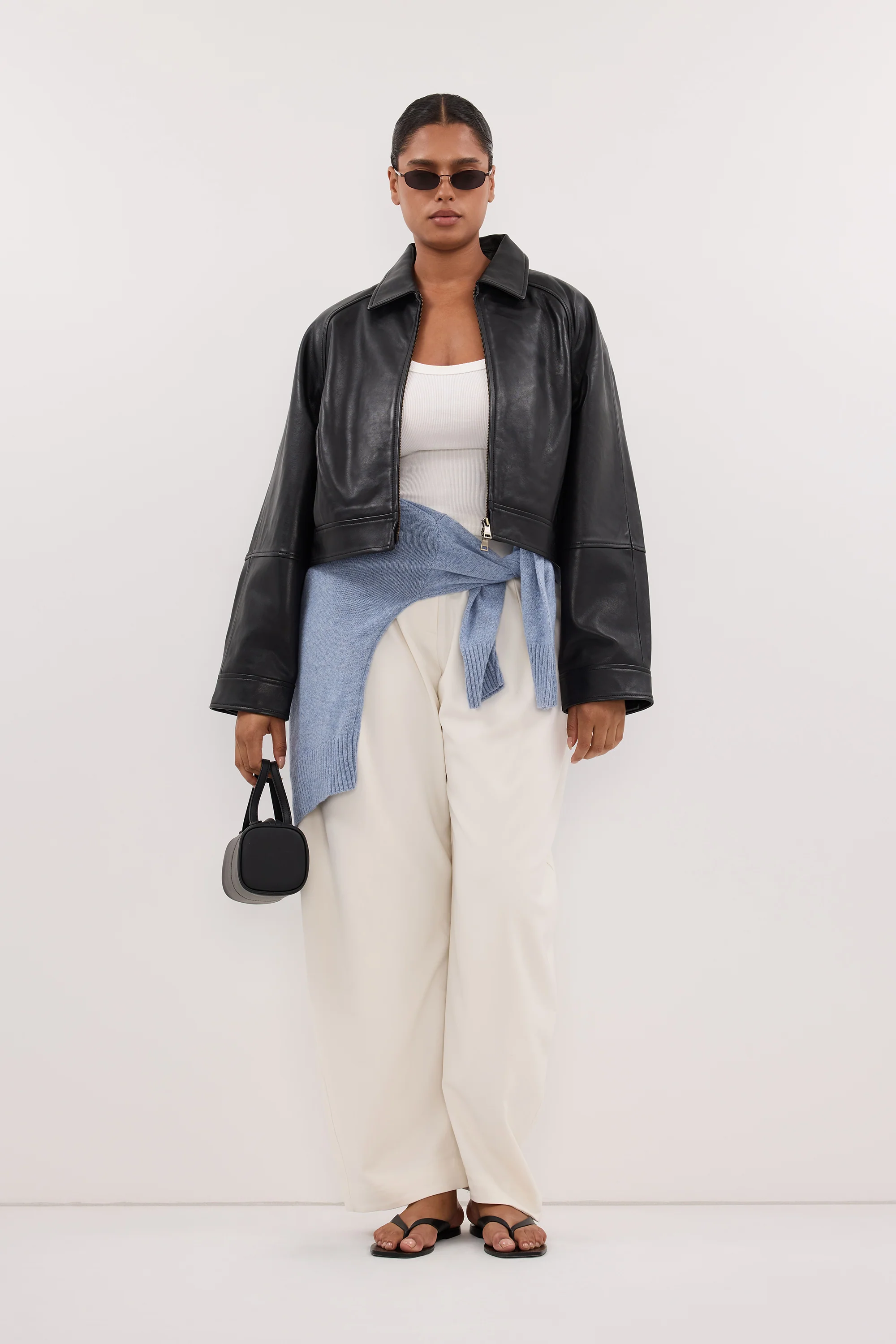 ROMY CREAM BARREL LEG TAILORED PANT - Image 6