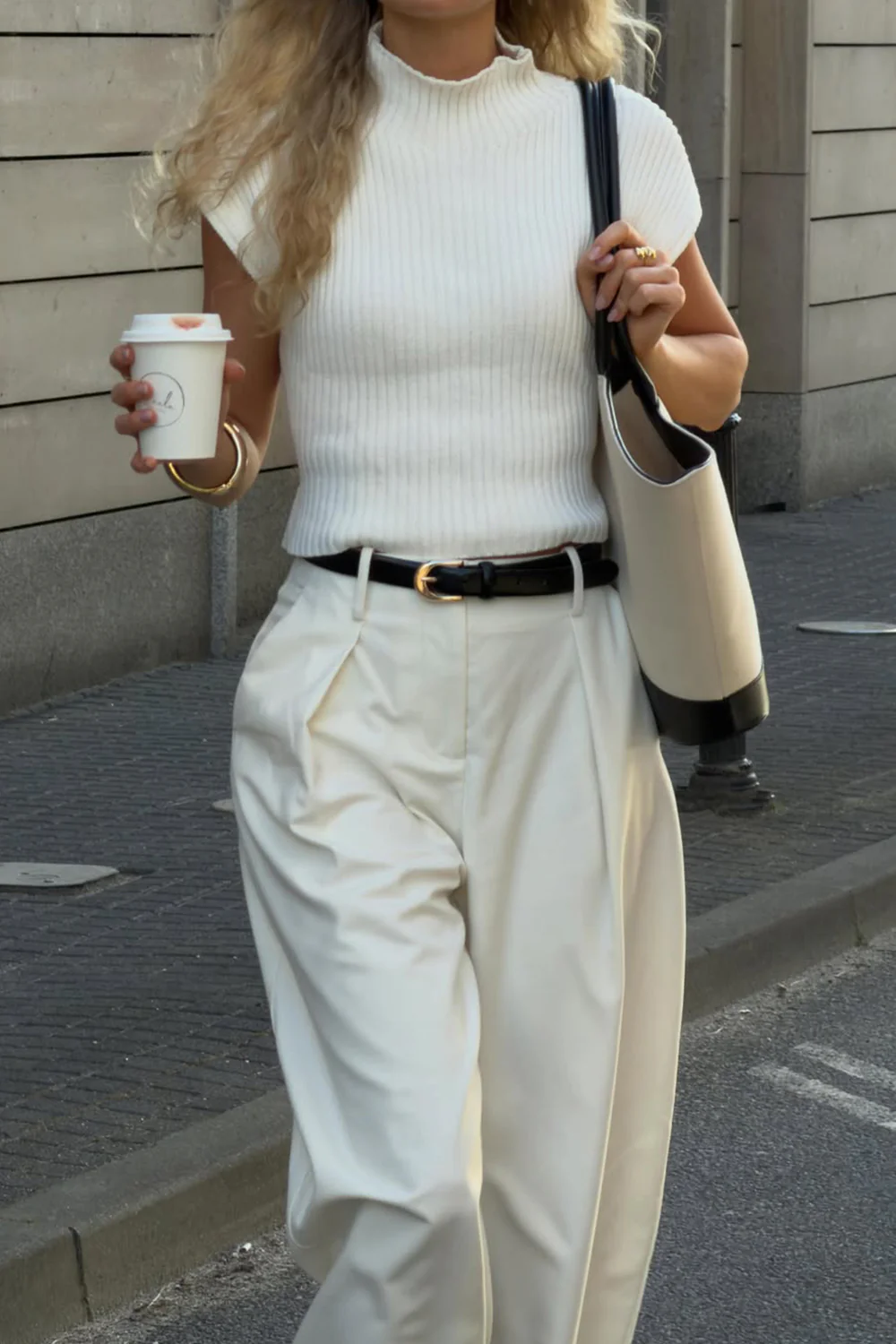 ROMY CREAM BARREL LEG TAILORED PANT - Image 8