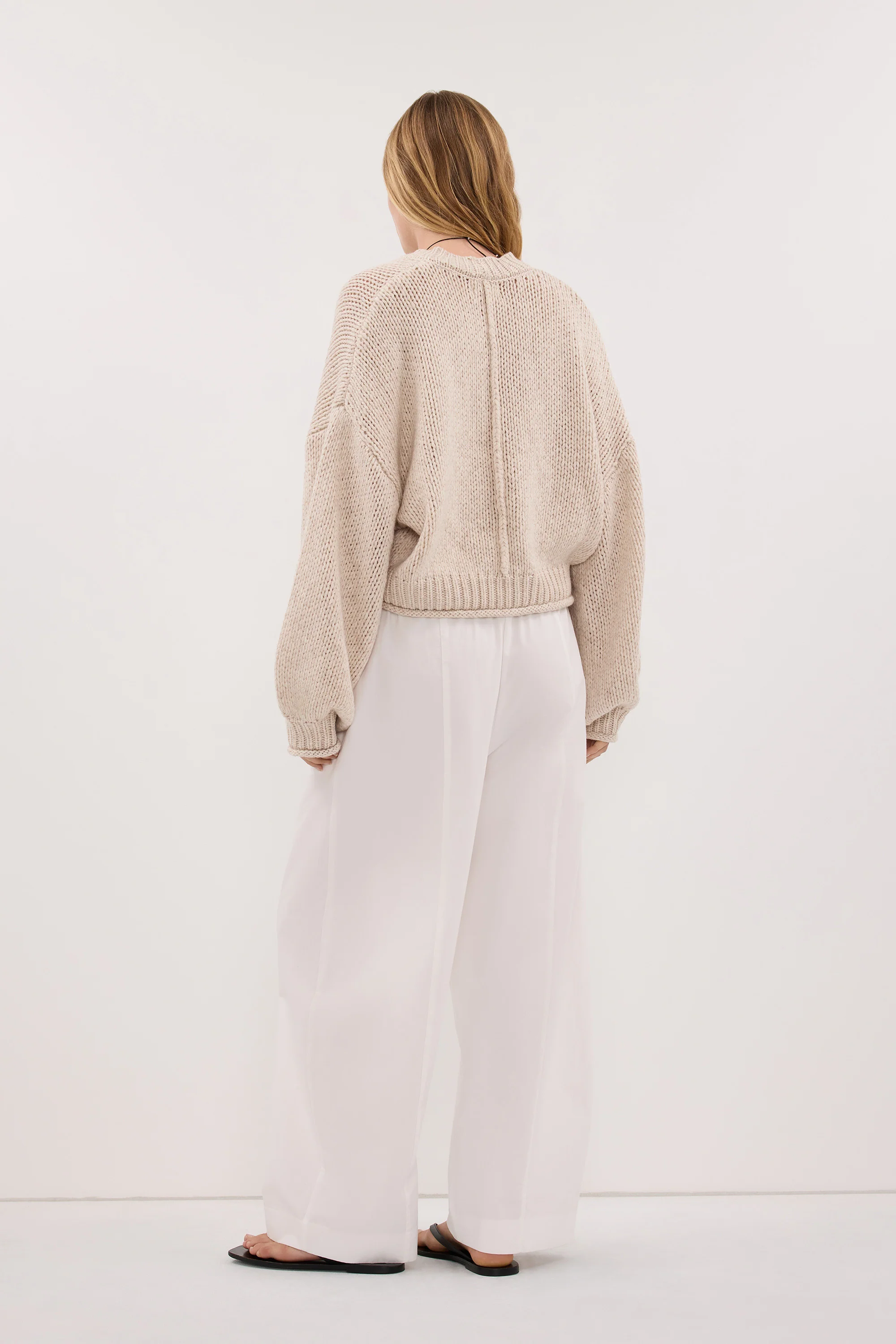 ROSA CHALK CROPPED KNIT JUMPER - Image 4