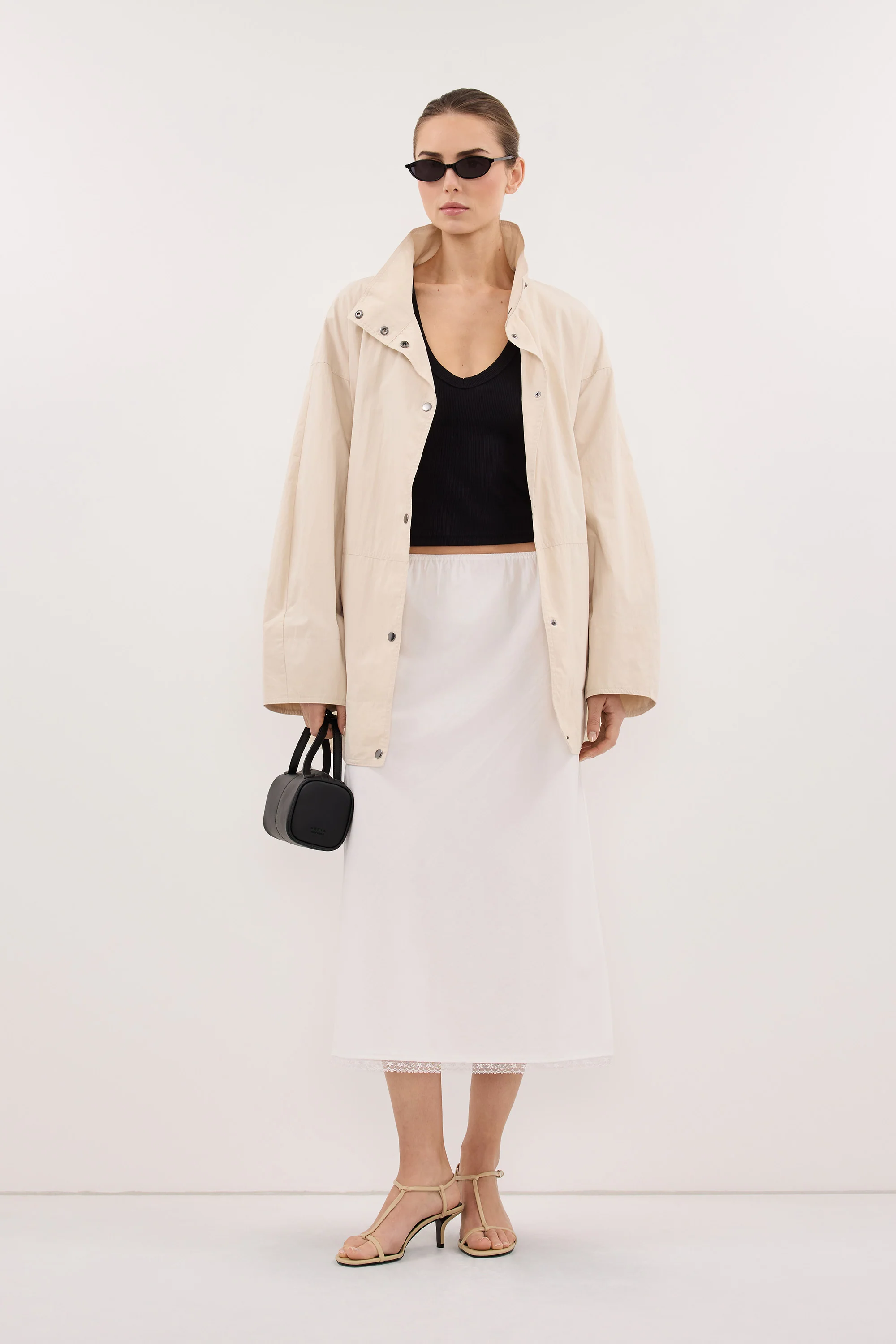 ROSIN WHITE KNEE LENGTH SKIRT - Image 7