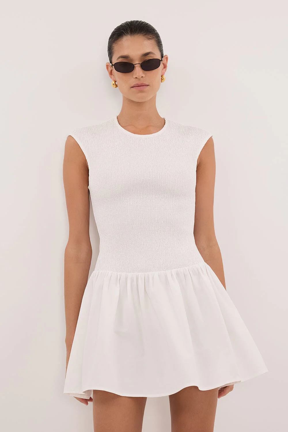 RUBI WHITE COTTON MINI DRESS - Image 2