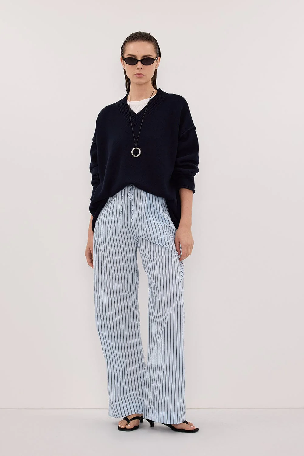 SABLE ICE BLUE SILK BLEND PANT