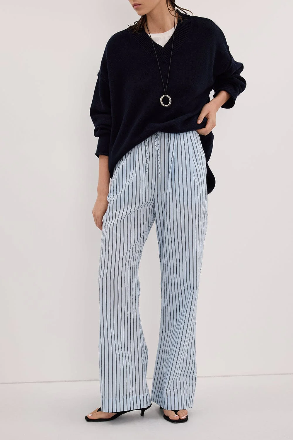 SABLE ICE BLUE SILK BLEND PANT - Image 2