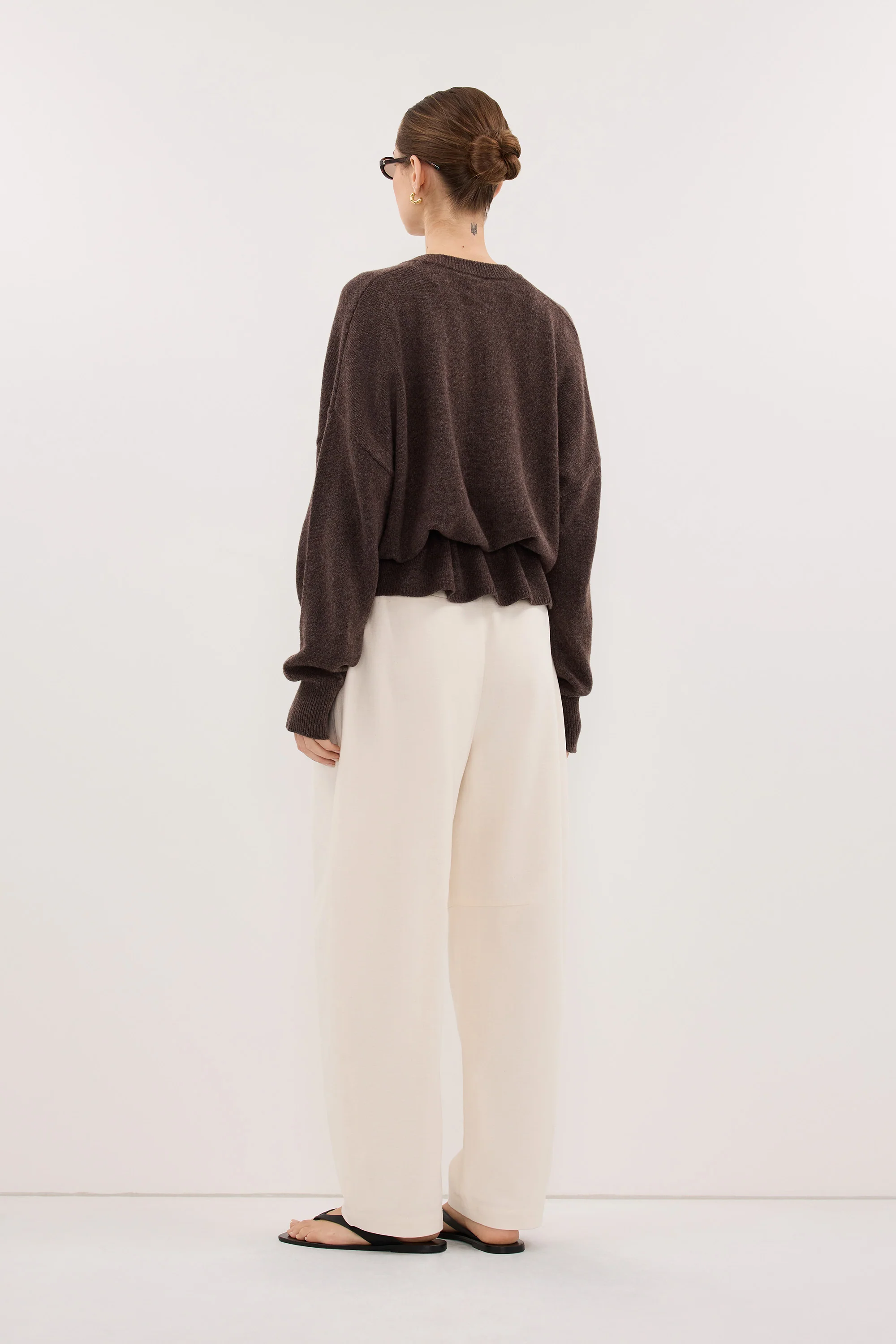 SAILOR CHOC MARLE BELTED CARDIGAN - Image 4
