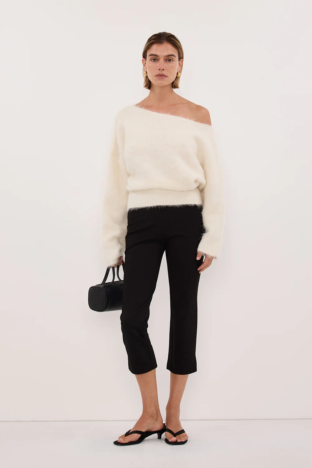 SALMA IVORY ASYM KNIT JUMPER