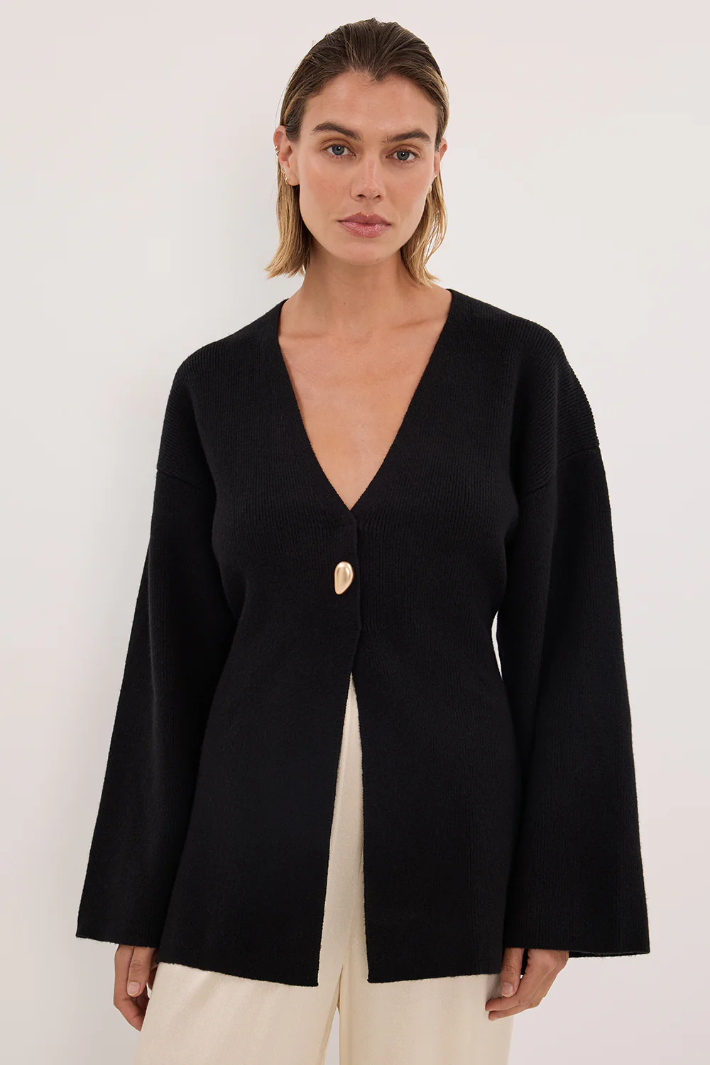 SCOUT BLACK LONG SLEEVE KNIT TOP - Image 2
