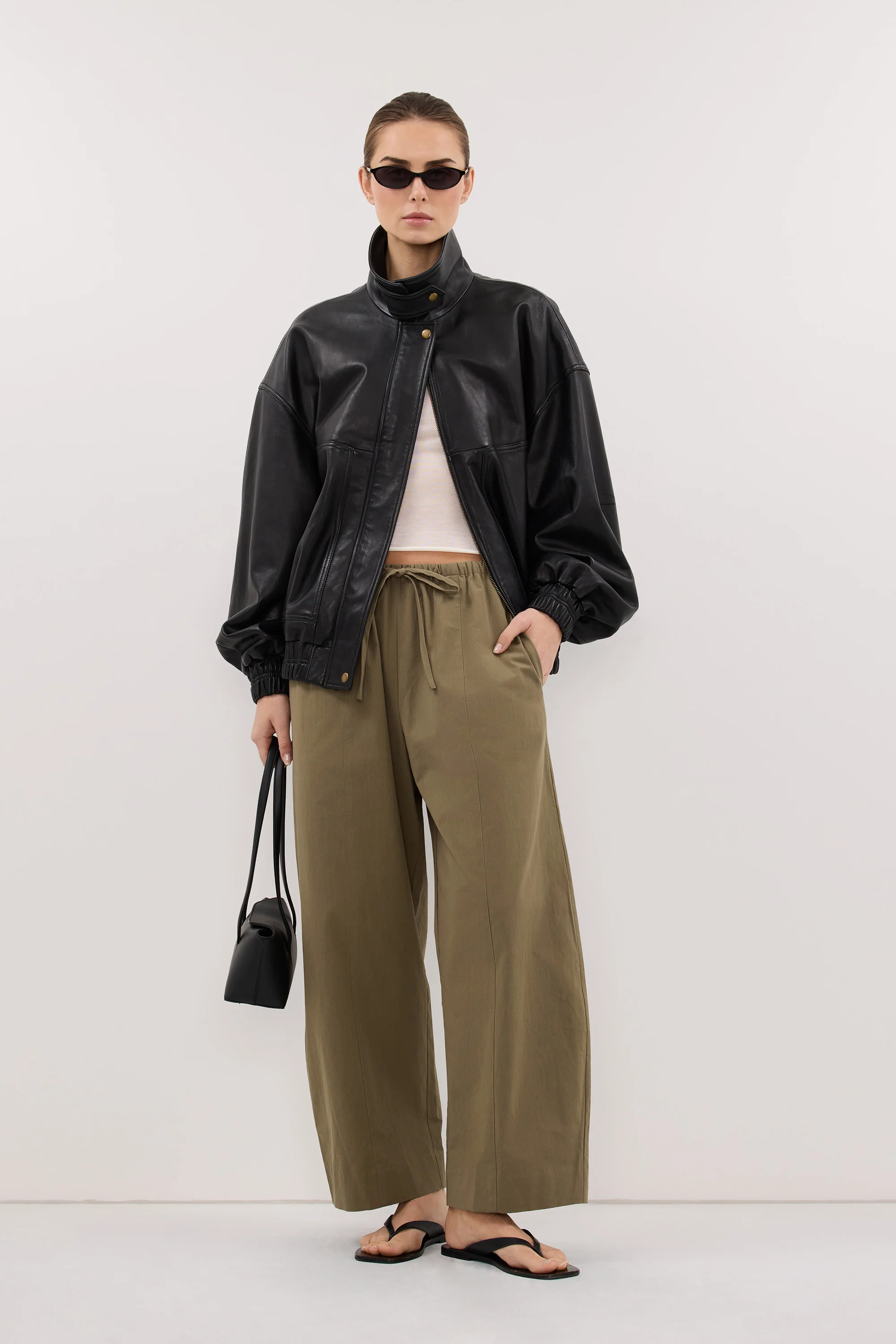 SCOUT KHAKI COTTON BARREL LEG PANT - Image 3