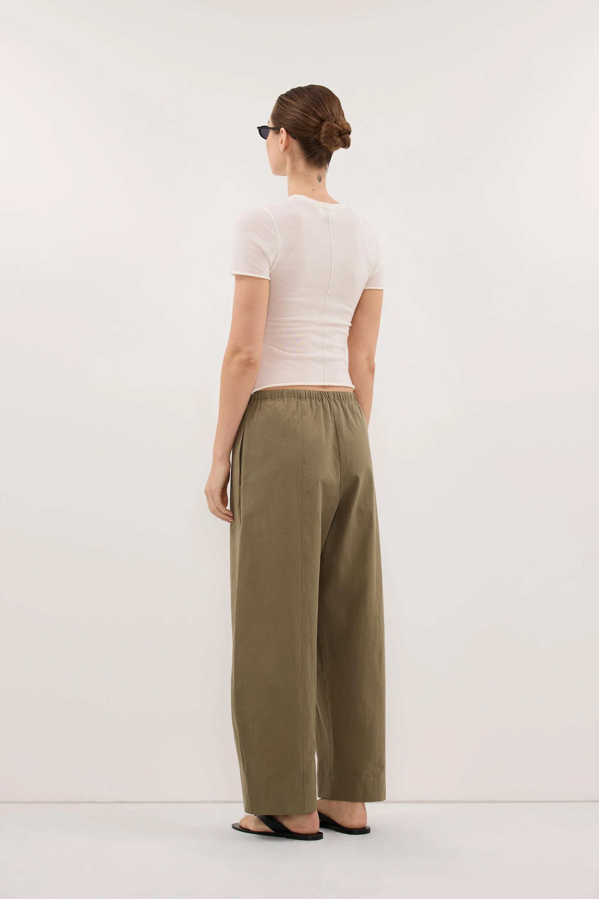 SCOUT KHAKI COTTON BARREL LEG PANT - Image 5
