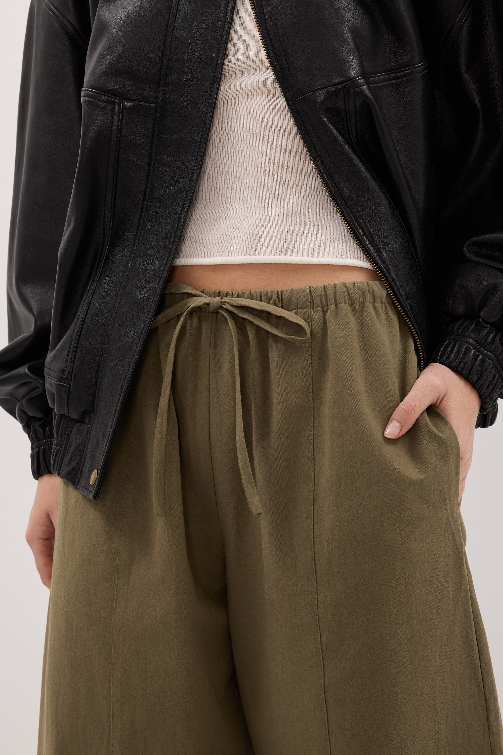 SCOUT KHAKI COTTON BARREL LEG PANT - Image 6