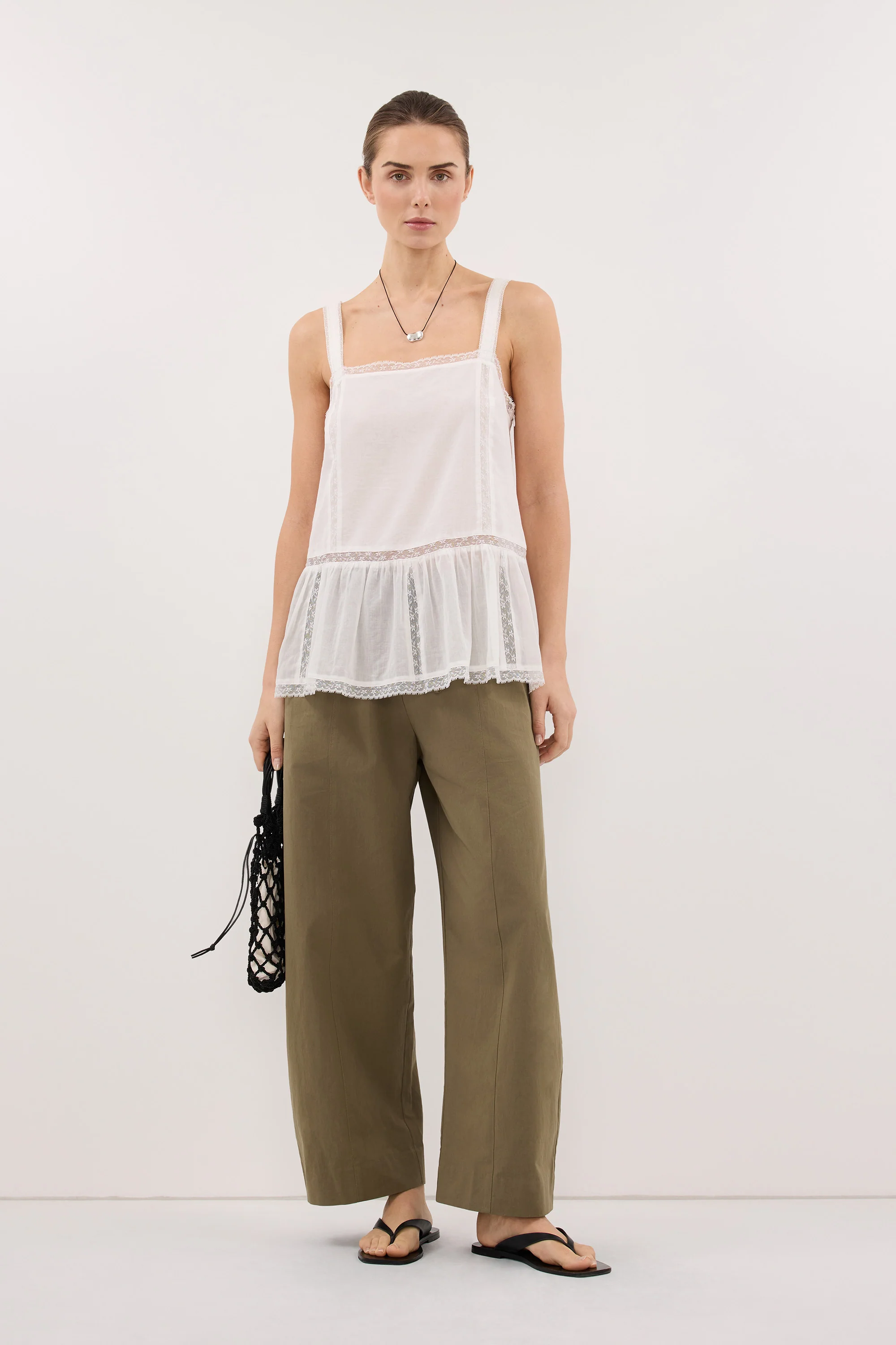 SCOUT KHAKI COTTON BARREL LEG PANT - Image 7