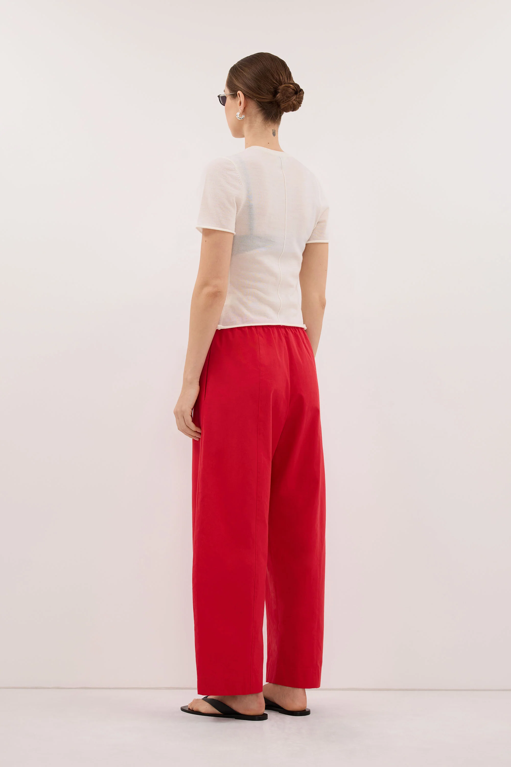 SCOUT RED COTTON BARREL LEG PANT - Image 8
