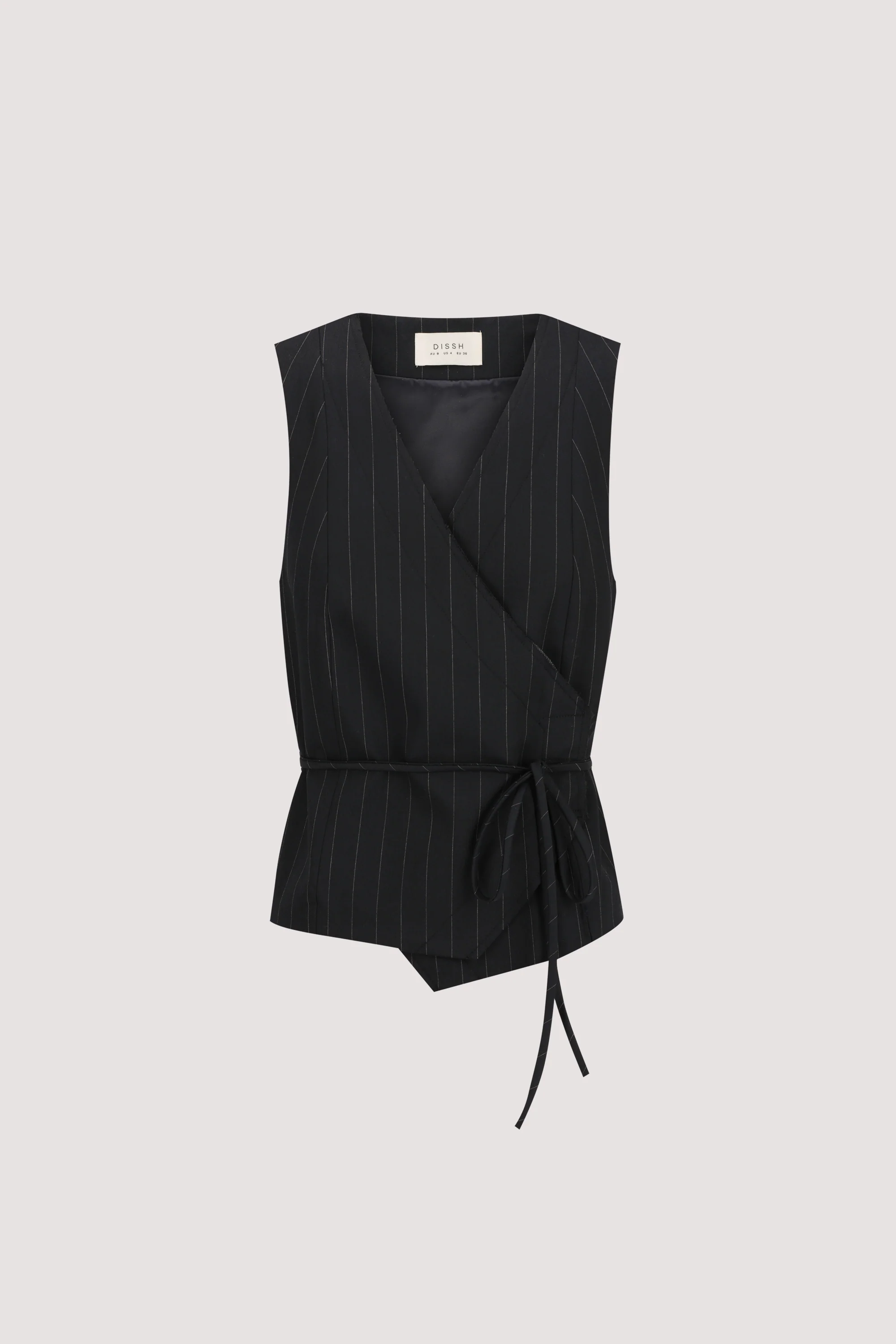 SIAN INK PINSTRIPE ASYM VEST - Image 7