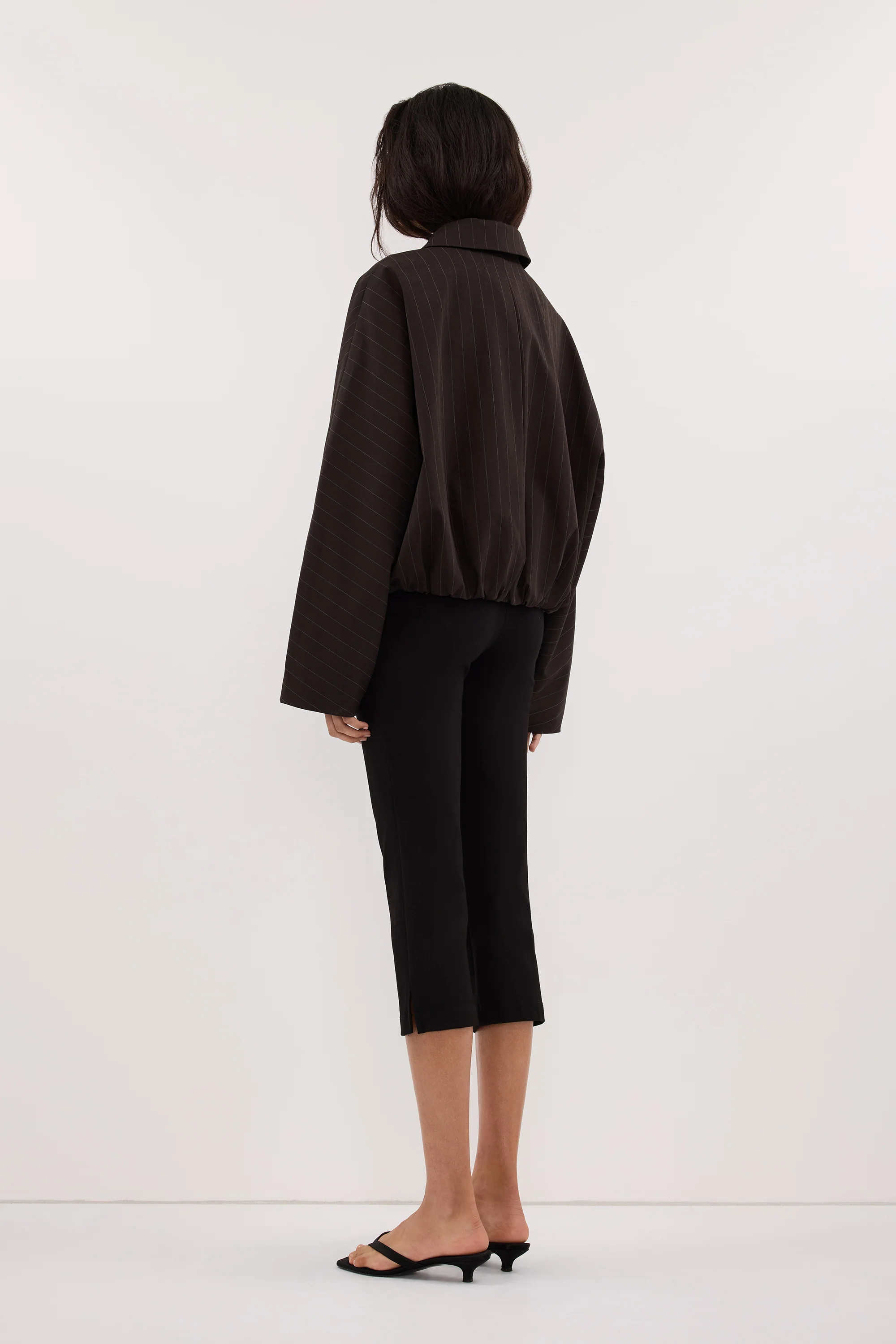 SIAN PEAT PINSTRIPE BOMBER JACKET - Image 4