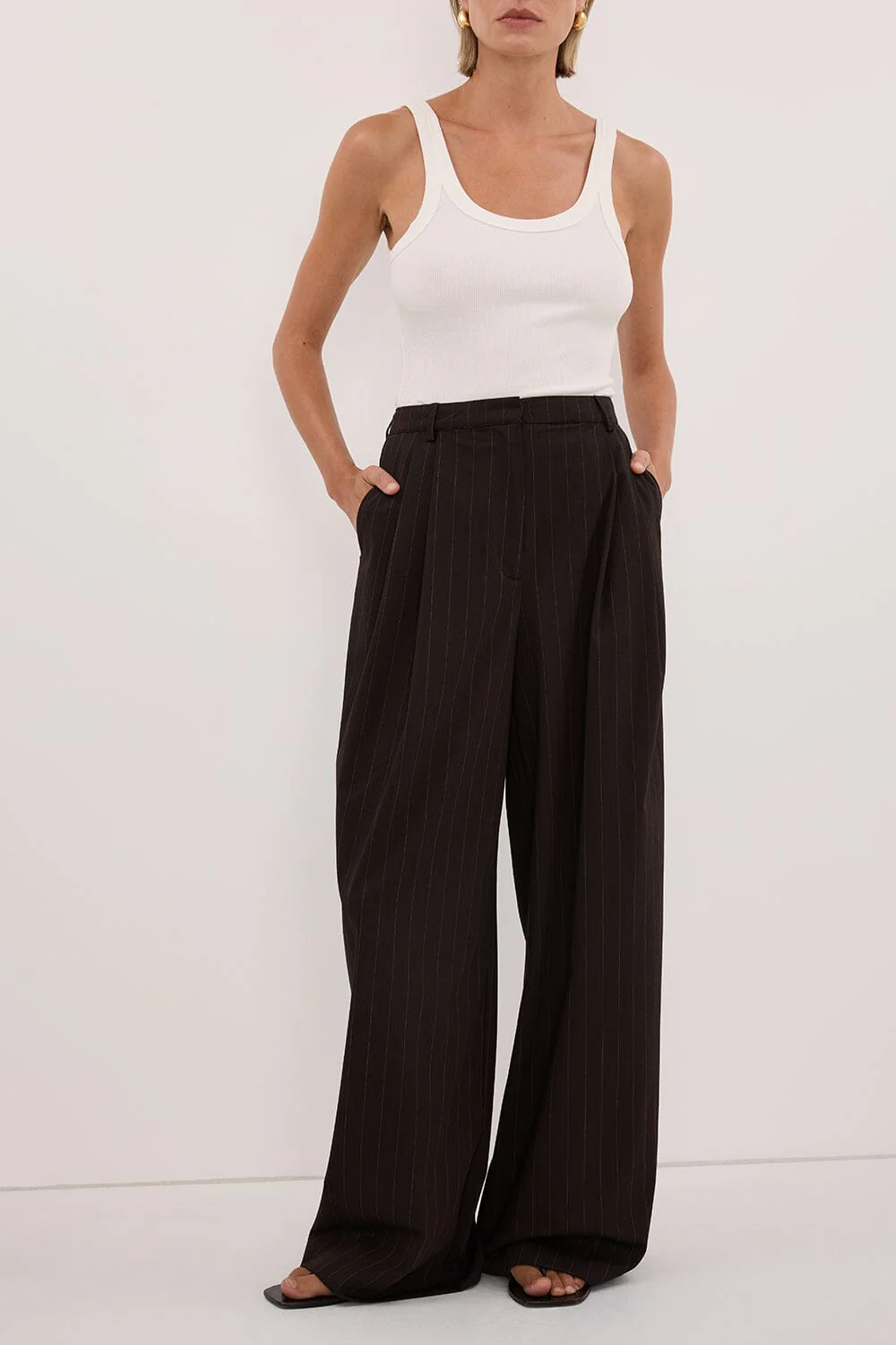 SIAN PEAT CHOC TAILORED WIDE PANT - Image 5