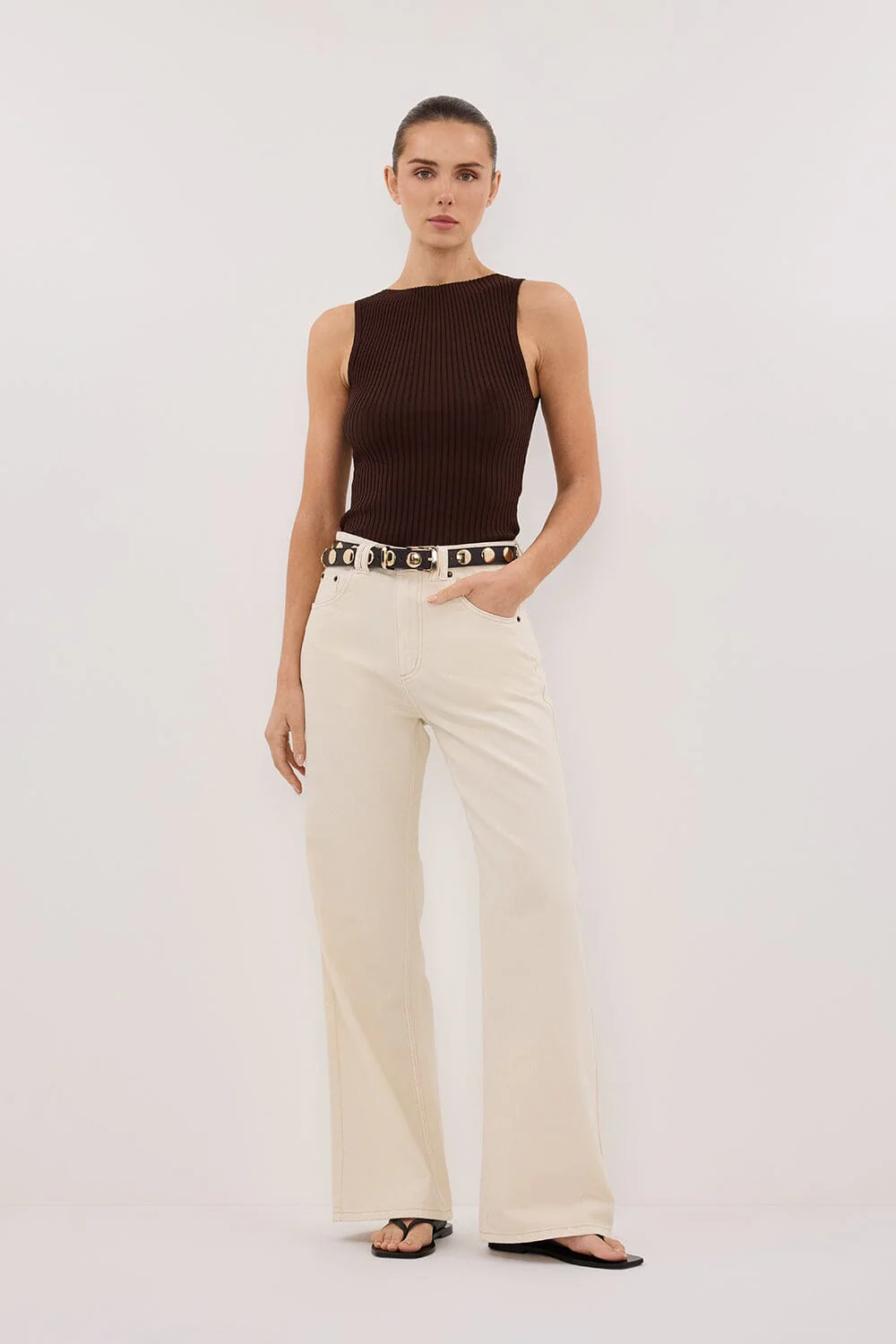 SIERRA BITTER CHOC KNIT TOP