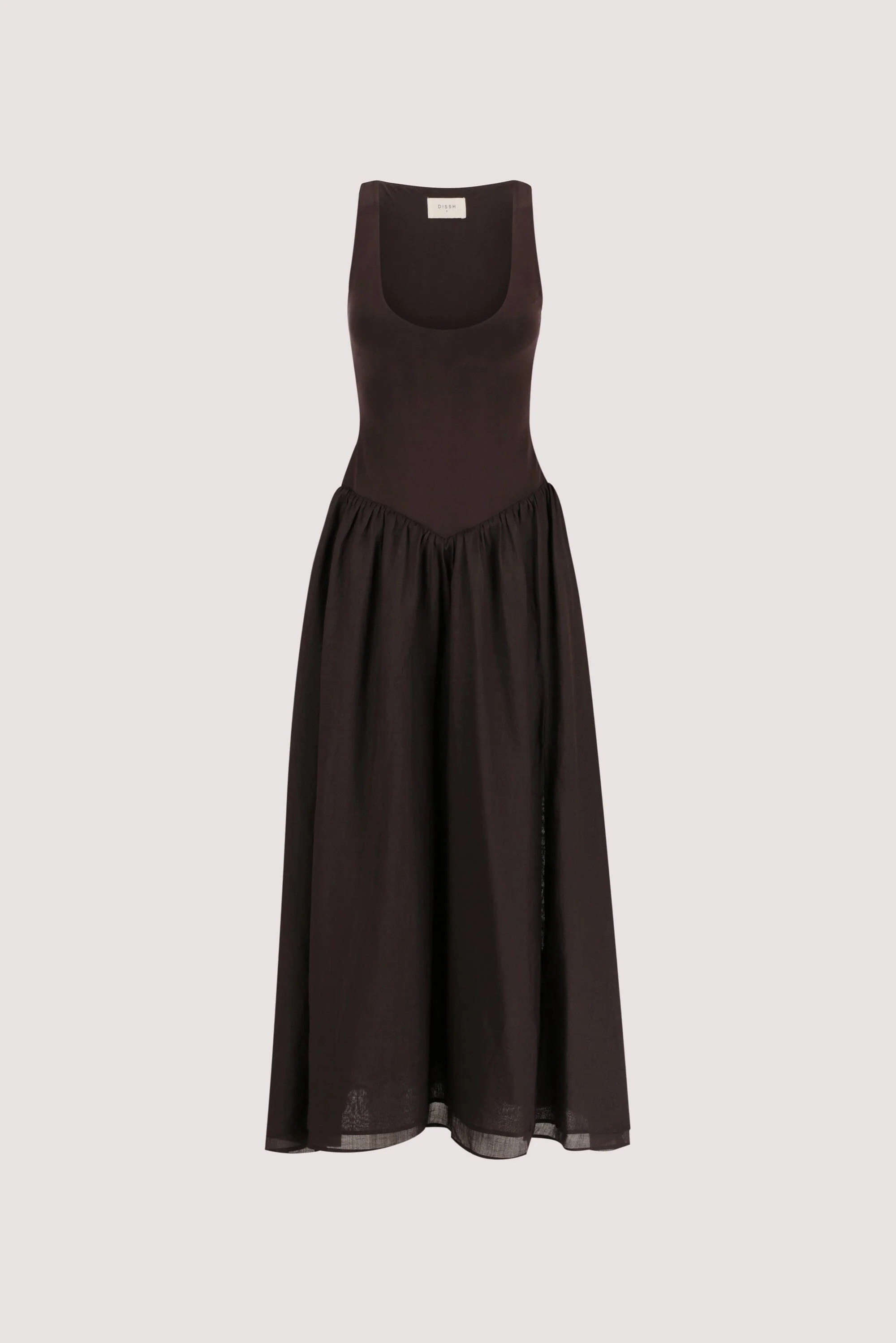 SKYLER BURNT CHOC HYBRID MIDI DRESS - Image 6