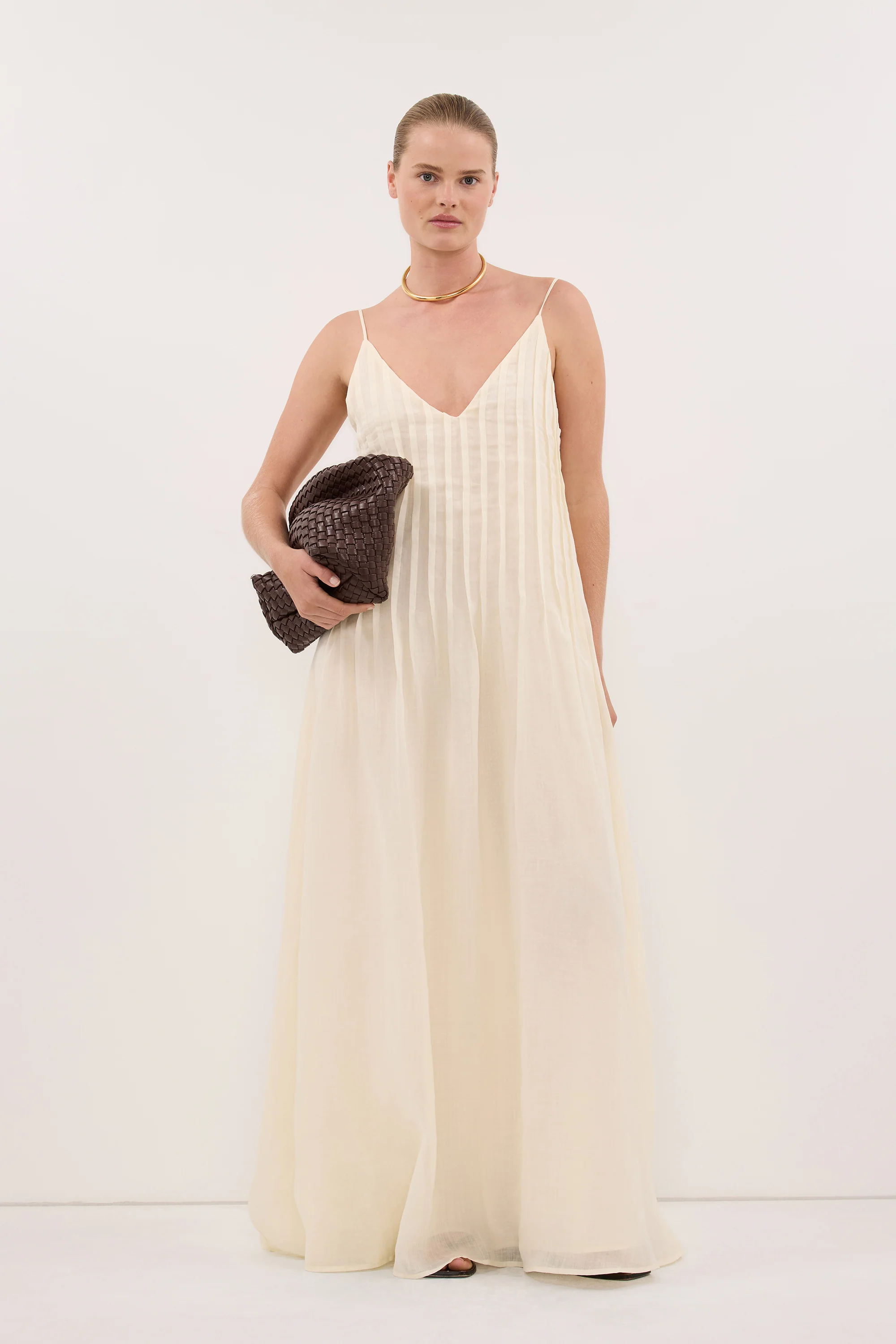 TAHLIA STRAW RAMIE MAXI DRESS