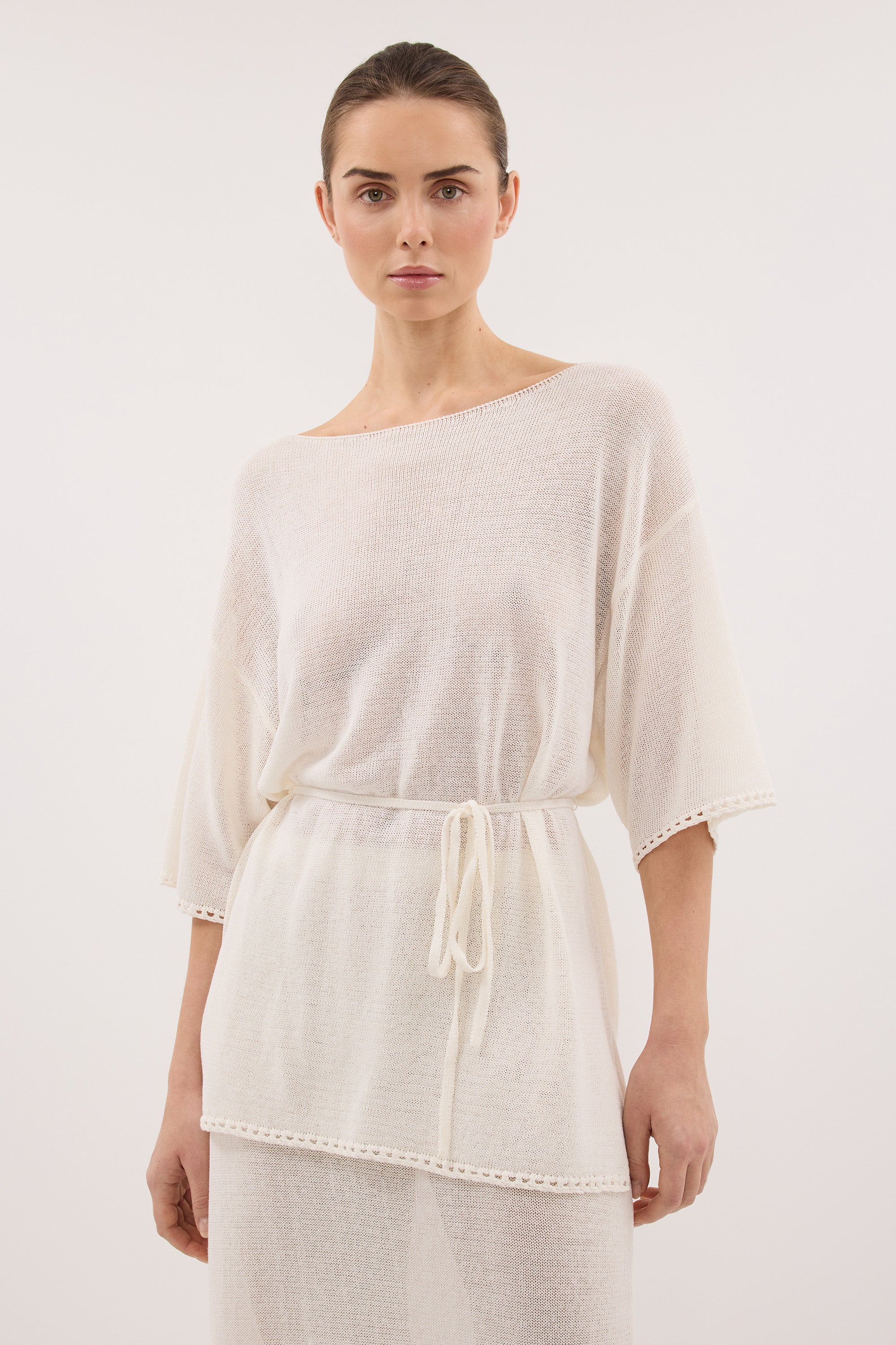 TARI OFF WHITE BOAT NECK TEE - Image 2
