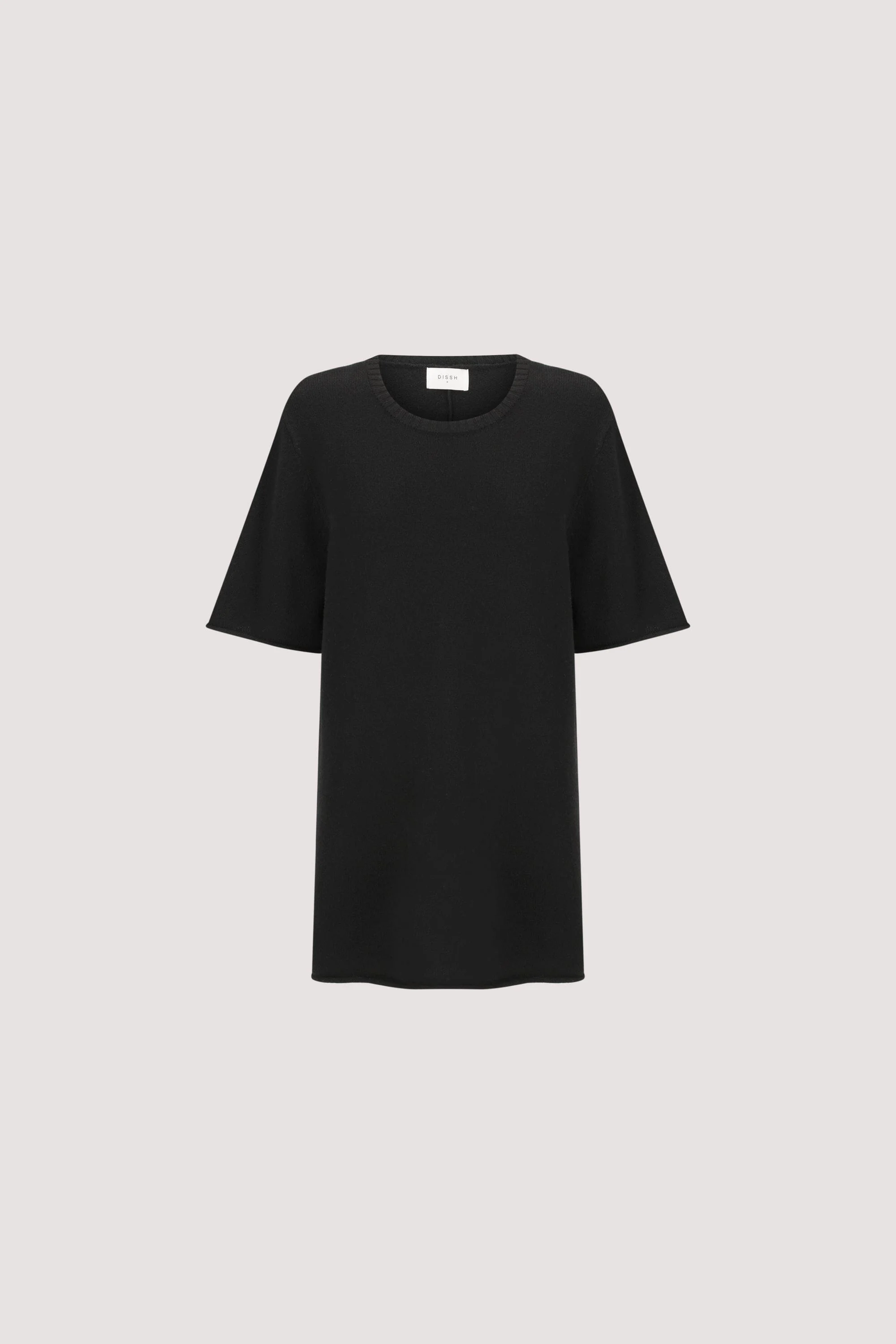 TESS BLACK LONGLINE KNIT TEE - Image 5