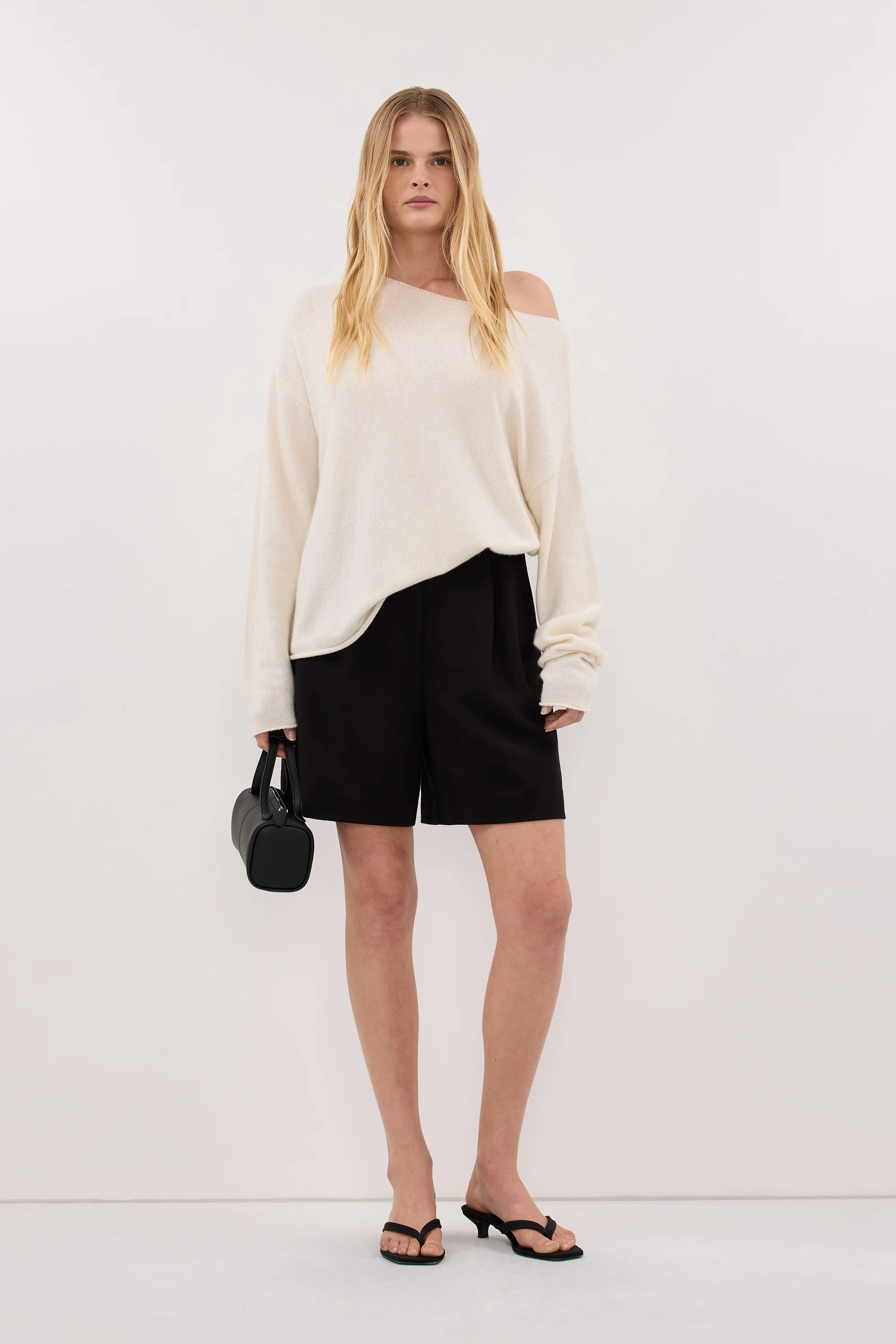 TESS IVORY BOATNECK KNIT JUMPER