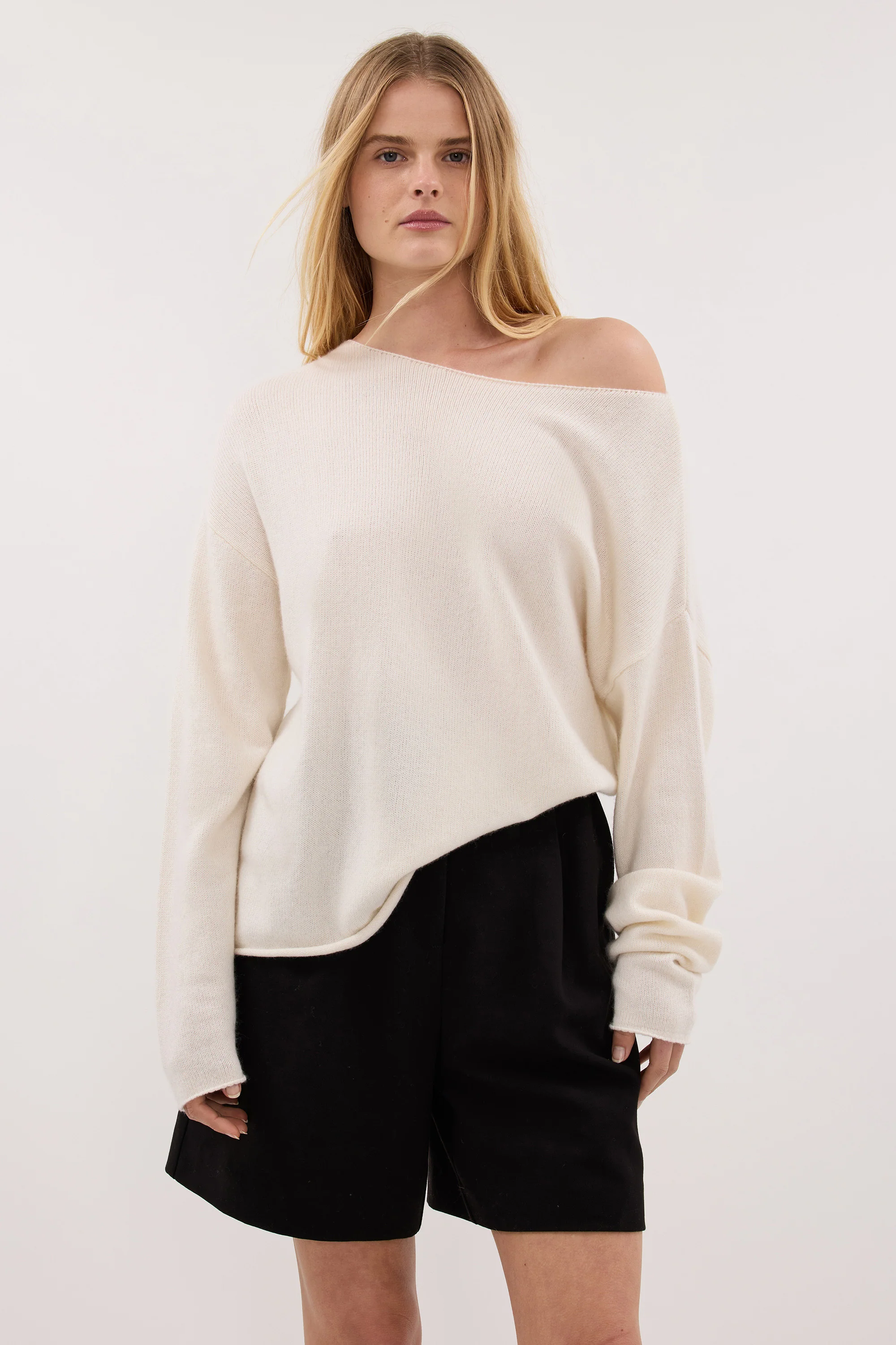 TESS IVORY BOATNECK KNIT JUMPER - Image 2