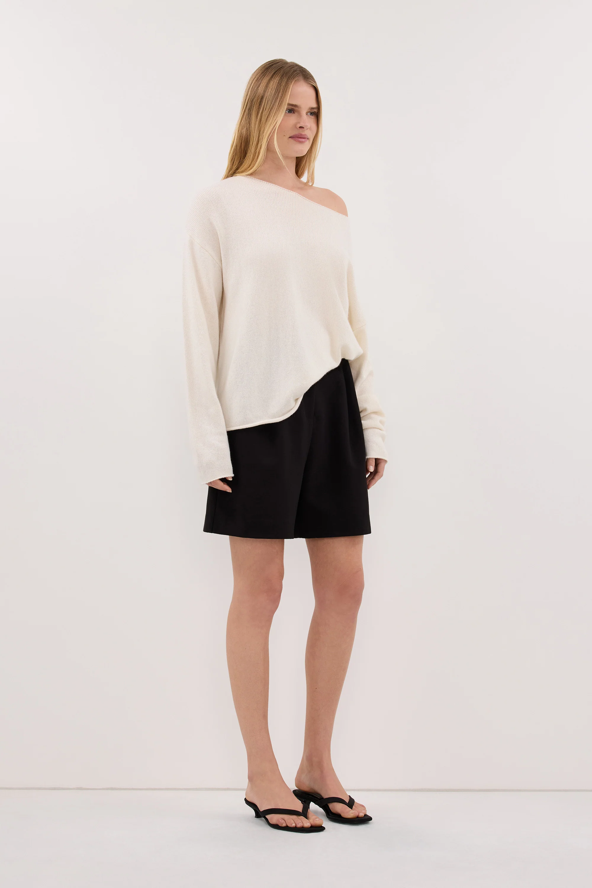 TESS IVORY BOATNECK KNIT JUMPER - Image 3