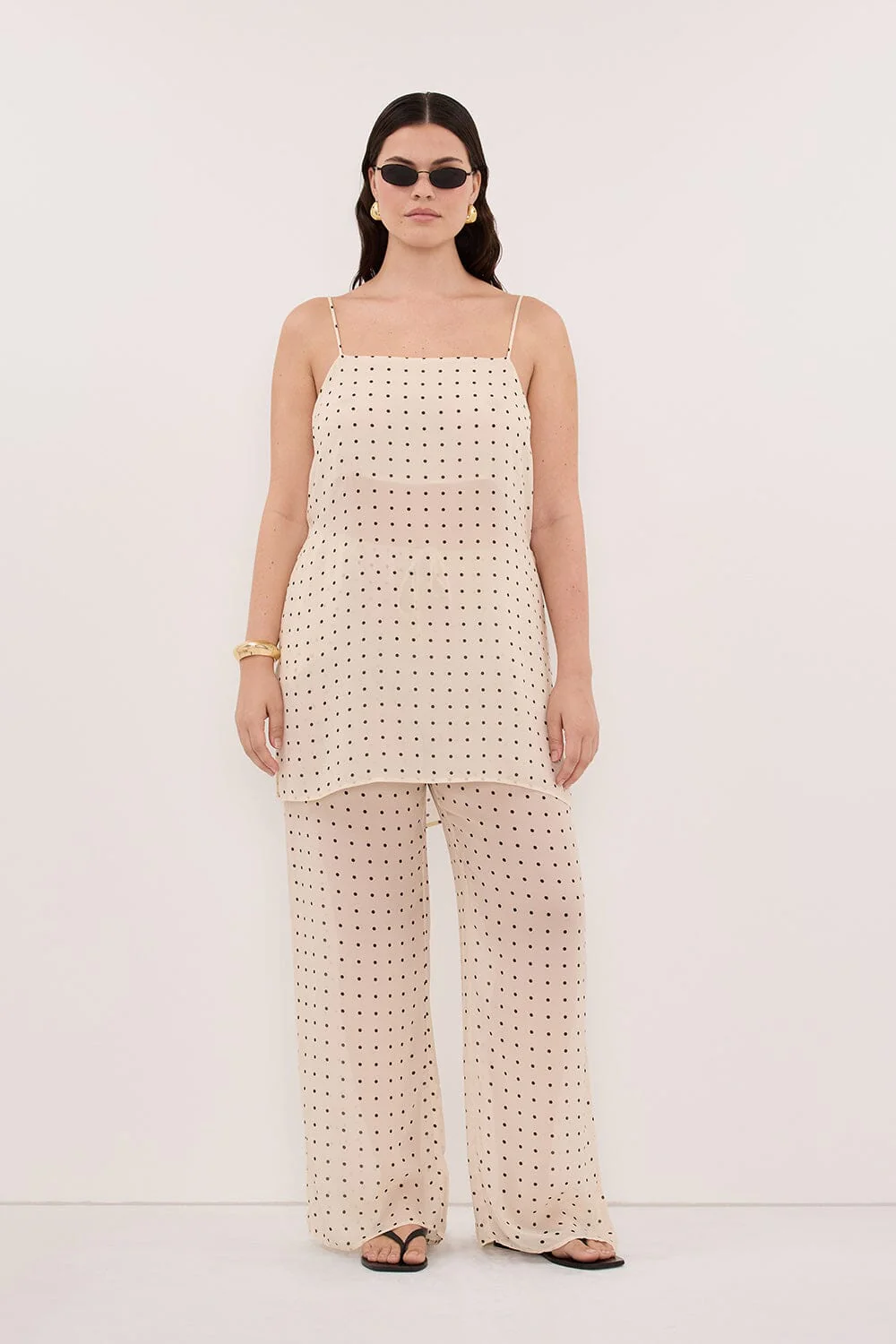 VANESSA SANDSTONE SLEEVELESS SPOT CAMI TOP - Image 7