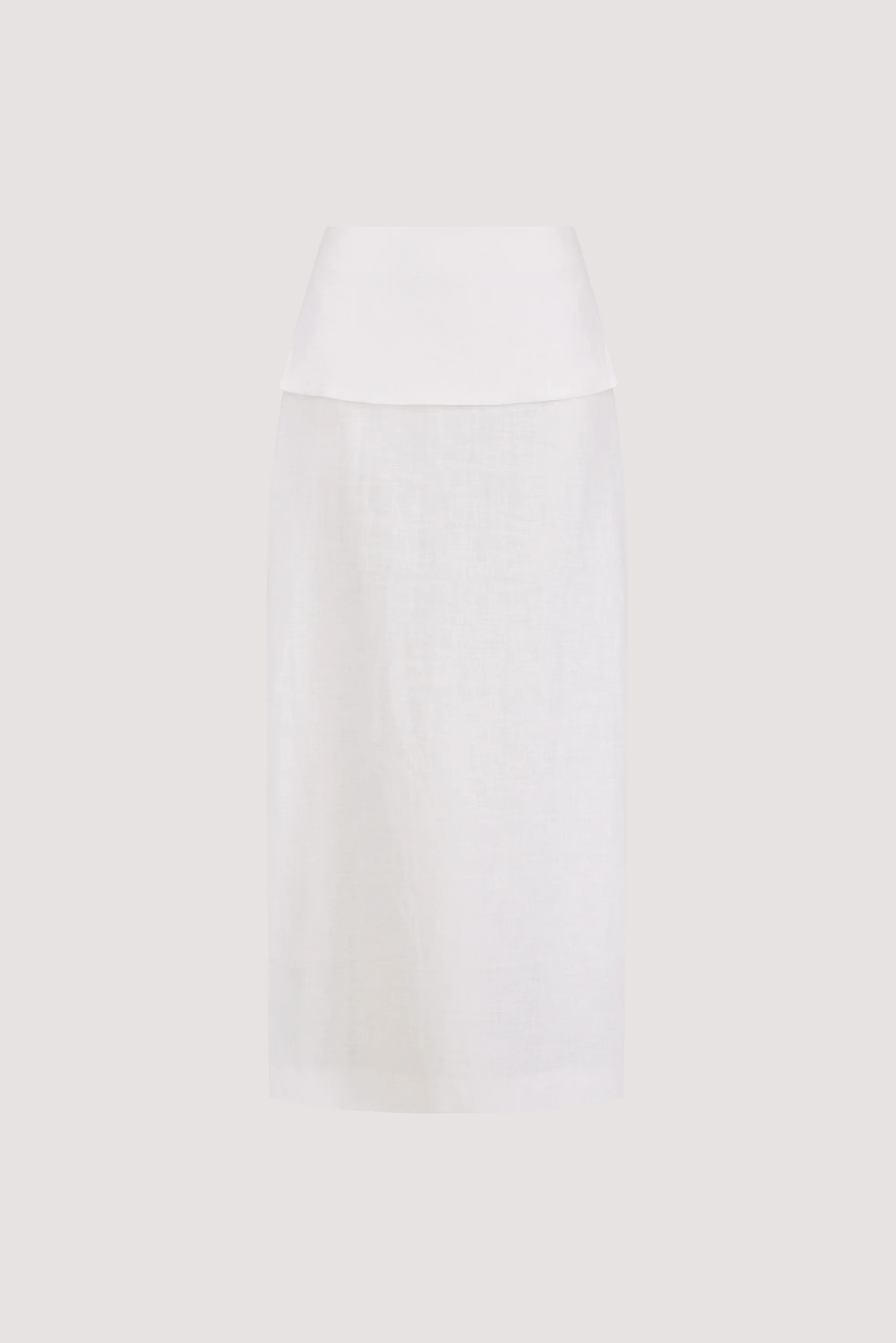 YARA WHITE LINEN FOLDOVER MIDI SKIRT - Image 8
