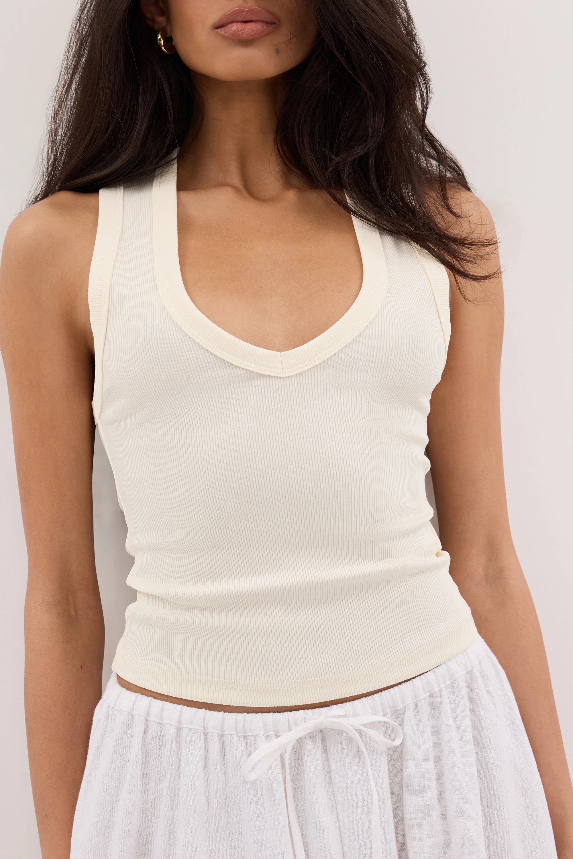 YASMIN STRAW SLEEVELESS KNIT TANK TOP - Image 5