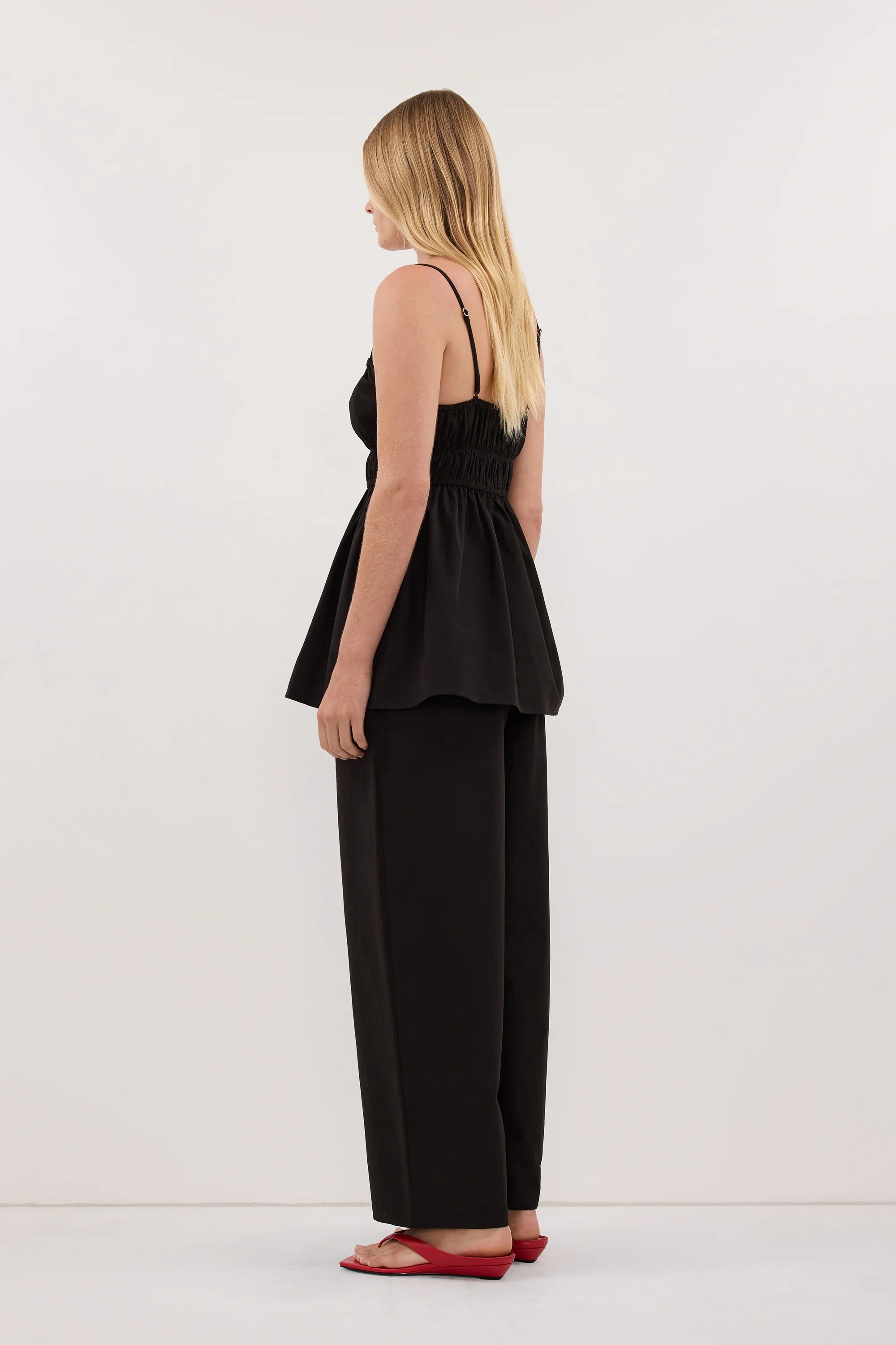 ZAHARA BLACK POPLIN PANT - Image 3