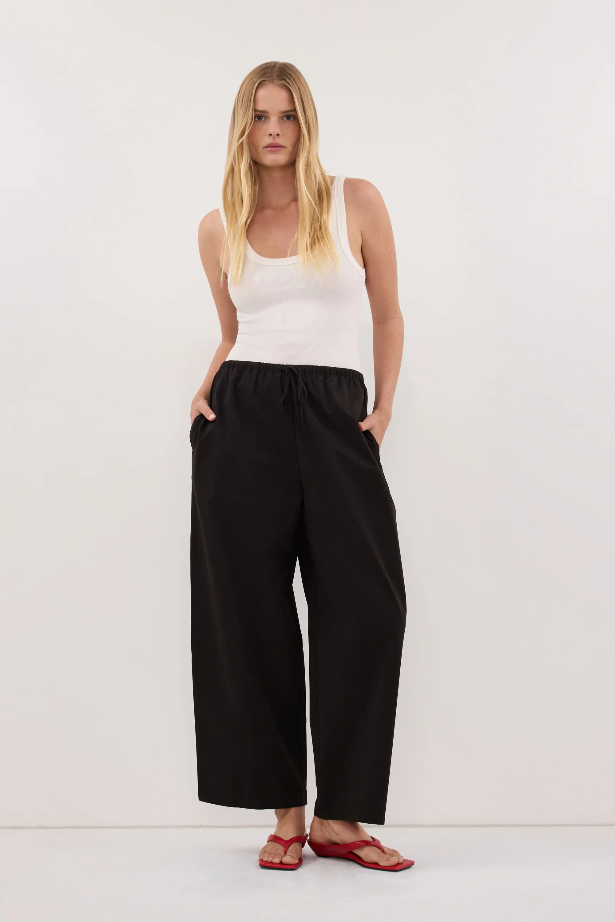 ZAHARA BLACK POPLIN PANT - Image 5