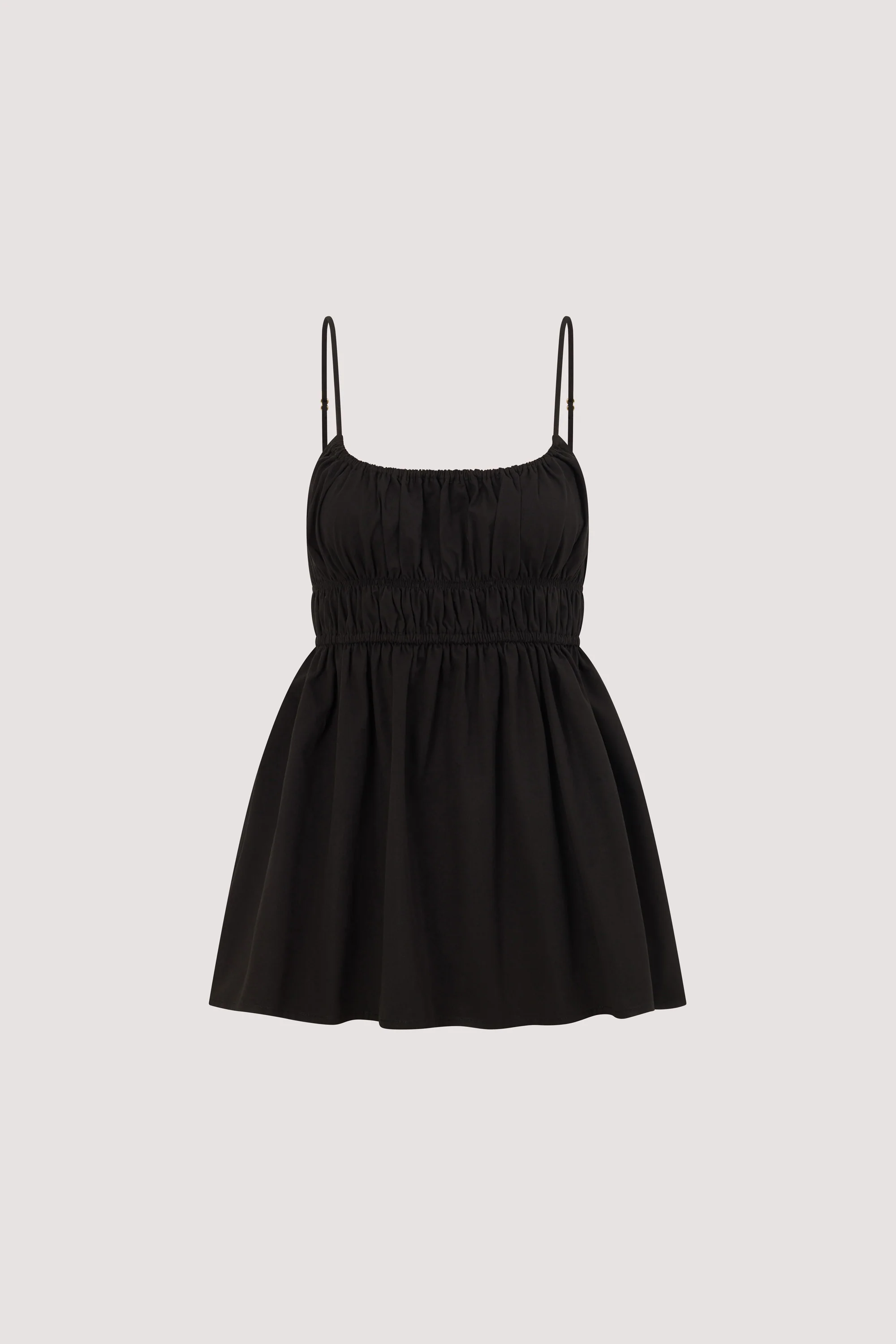 ZAHARA BLACK POPLIN RUCHED TOP - Image 5