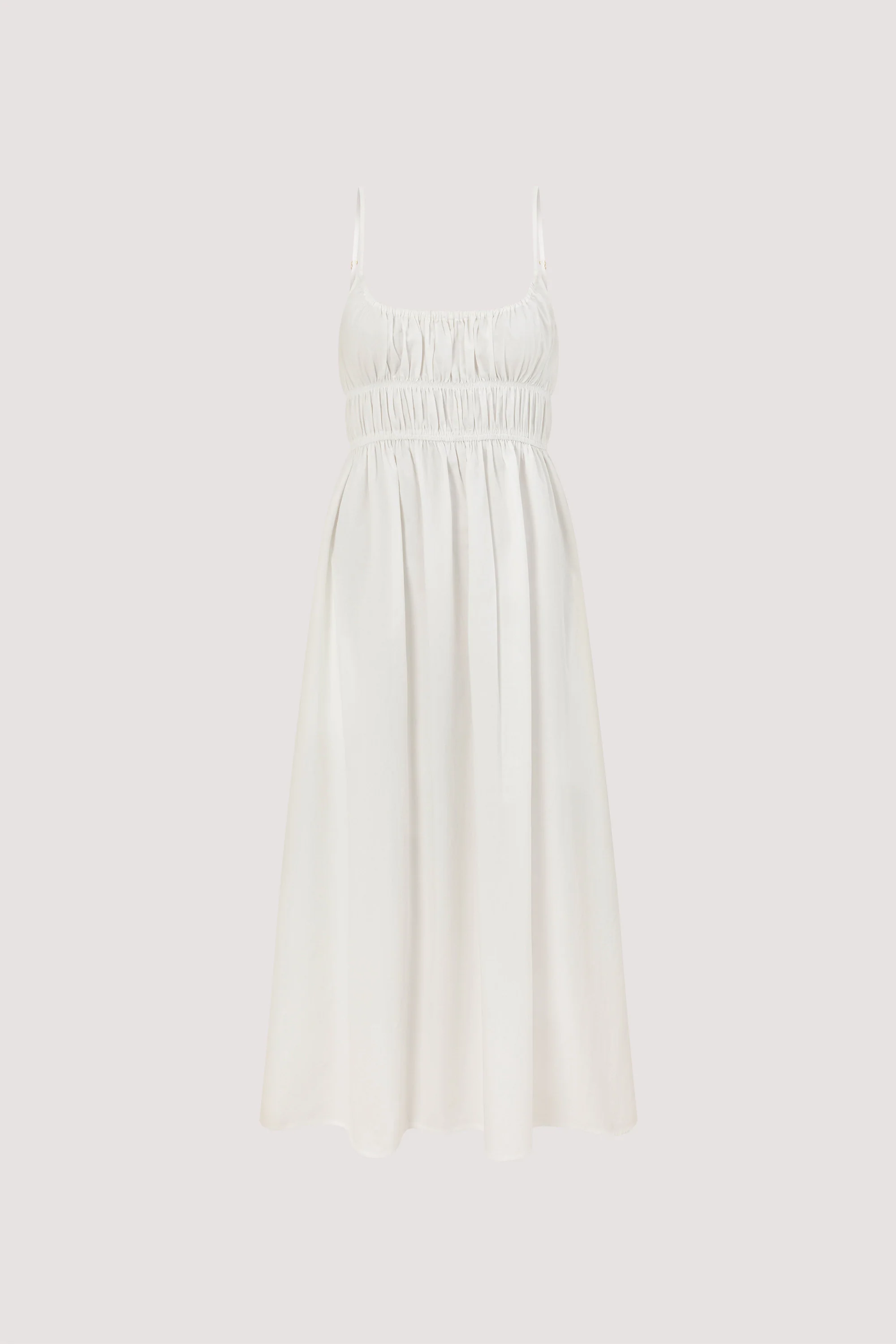 ZAHARA WHITE COTTON MIDI DRESS - Image 8
